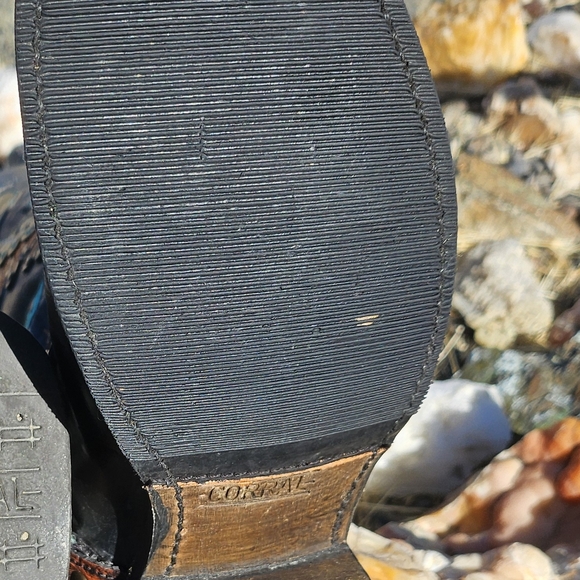 Corral Blue Leather Boots Southwestern Style - Picture 4 of 7